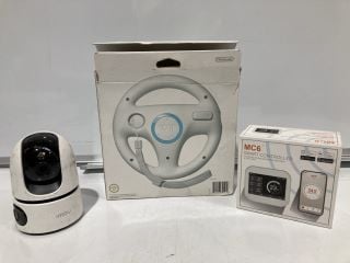 1 X BOX OF ITEMS TO INCLUDE NINTENDO WII WHEEL WITH WII GAMES (ID MAY BE REQUIRED 18+)