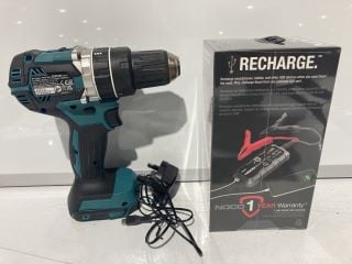 MAKITA DHP484 18V BRUSHLESS COMBI DRILL + NOCO BOOST PLUS ULTRA SAFE JUMP STARTER