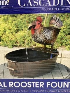 3X METAL ROOSTER FOUNTAIN