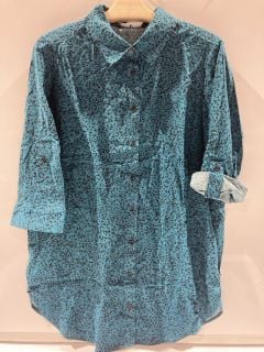 3X BY VERY TEAL PRINT BUTTONED SHIRT SIZE 8 RRP £95