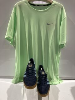 NIKE MEN'S SPORTS TOP LIME SIZE XXL + ADIDAS GAZELLE INDOOR BLUE SIZE 9 RRP £92