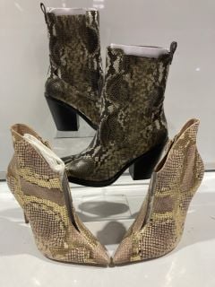 ALDO WOMEN'S ANKLE BOOT TALLADEGA KHAKI + ALDO CREAM/GOLD HEELED BOOTS SIZE 5 RRP £82