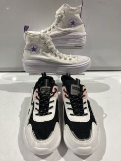 CONVERSE ALL STAR PURPLE/WHITE SIZE 5 +  WHITE/PINK/BLACK TRAINERS SIZE 6.5