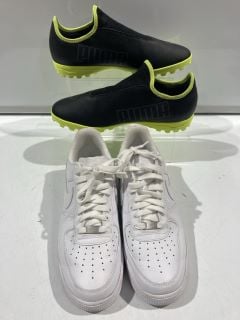 PUMA FINESSE LL TF LACELESS ASTRO TURF FOOTBALL BOOTS SIZE 9.5 + NIKE AIR FORCE 1 '07 WHITE SIZE 9 RRP £151