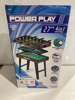 1 X POWER PLAY 27'' 4 IN 1 GAMES TABLE