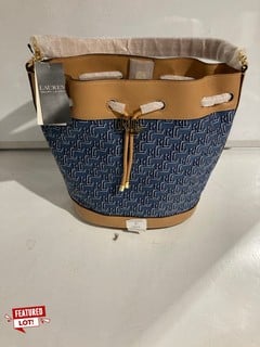 1 X RALPH LAUREN BAG BLUE AND TAN RRP £330