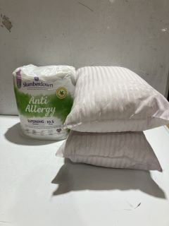 3 X BEDDING ITEMS TO INCLUDE ANTI ALLERGY SUPERKING DUVET