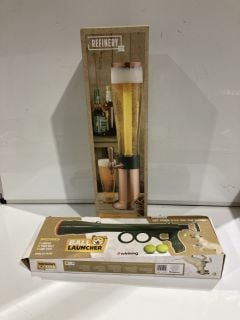 BOX OF ITEMS TO INCLUDE BEER AND BEVERAGE DISPENSER