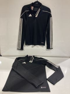 4 X ADIDAS ZIPPED TOPS BLACK ASSORTED SIZES