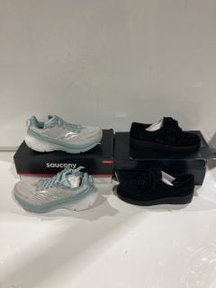 BOX OF ITEMS TO INCLUDE SAUCONY TRAINERS SKY BLUE SIZE 5.5