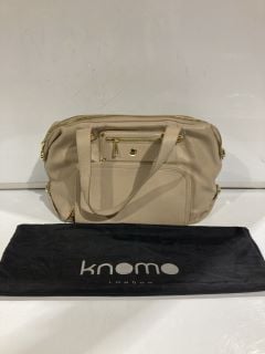 2 X HANDBAGS TO INCLUDE KNOMO LONDON LOLA BEIGE BAG