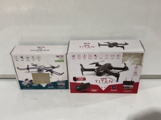 2 X RED 5 FPV HARRIER DRONES ALSO INCLUDES 2 X GPS TITAN DRONES