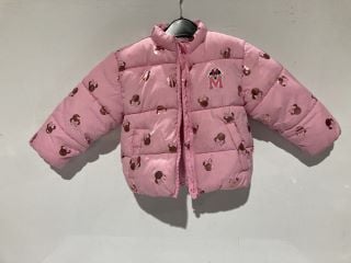 BOX OF CHILDREN'S CLOTHING TO INCLUDE MICKEY AND FRIENDS PINK COAT AGE 2-3 YEARS