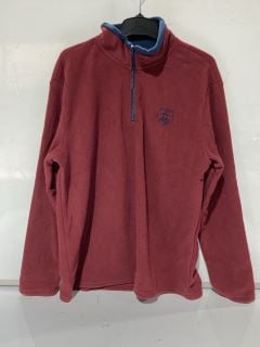 BOX OF CLOTHING TO INCLUDE ATLAS FOR MEN FLEECE TOP BURGUNDY SIZE L