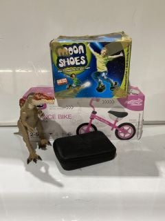 BOX OF ITEMS TO INCLUDE CHICCO BALANCE BIKE PINK