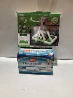 BOX OF ITEMS TO INCLUDE PREMIUM DOG TRAINING PADS