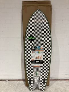 SOFT TECH 6FT BLACK AND WHITE CHESSBOARD EFFECT SURFBOARD RRP £409