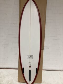 PYZEL REEF 7FT SURFBOARD RED/WHITE FIBREGLASS RRP £749