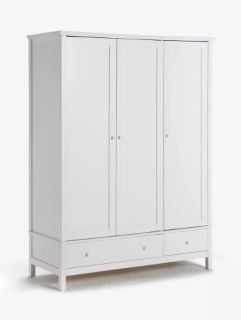 JOHN LEWIS WILTON TRIPLE WARDROBE WHITE RRP £549 (003344995)