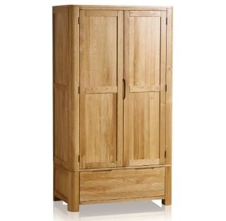 ROMSEY NATURAL SOLID OAK DOUBLE WARDROBE RRP £899