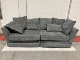 CARRINGTON PILLOW BACK SPLIT SOFA IN CHARCOAL FABRIC RRP £1149