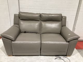 DUNE ELEPHANT GREY LEATHER 2 SEATER ELECTRIC RECLINER SOFA RRP £1999