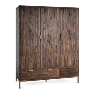 MADISON DARK HARDWOOD AND METAL TRIPLE WARDROBE RRP £1549