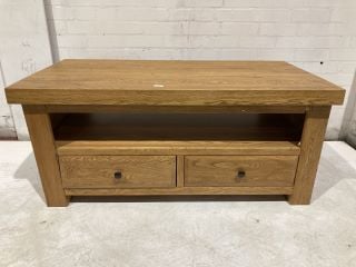 HERCULES RUSTIC SOLID OAK 2 DRAWER COFFEE TABLE RRP £549