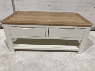 HOVE NATURAL OAK & PAINTED 4 DRAWER COFFEE TABLE RRP £379