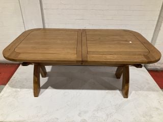 HERCULES NATURAL SOLID OAK 10-12 SEATER EXTENDABLE DINING TABLE RRP £1059