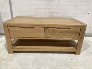 ROMSEY NATURAL SOLID OAK 2 DRAWER COFFEE TABLE RRP £379