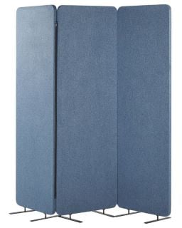 BELIANI STANDI ACOUSTIC 3 PANEL ROOM DIVIDER STAND IN BLUE RRP £519