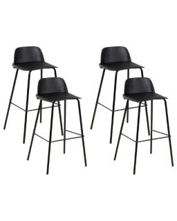 BELIANI MORA SET OF 4 BAR CHAIR IN BLACK RRP £489