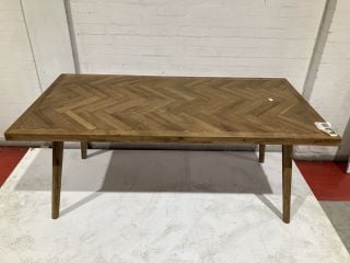 PARQUET BRUSHED & GLAZED SOLID OAK 8 SEATER DINING TABLE RRP £779