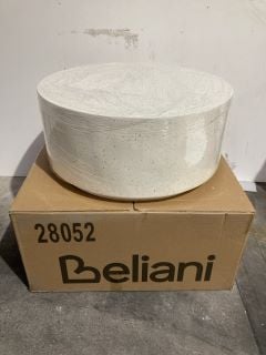 BELIANI TREZZO ROUND COFFEE TABLE IN OFF - WHITE TERRAZZO EFFECT RRP £539