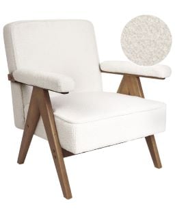 BELIANI EVJE FABRIC 0FF-WHITE ARMCHAIR RRP £229