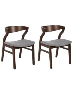 2 BELIANI MAROA DINING CHAIR SET OF 2 LIGHT GREY TOTAL RRP £960