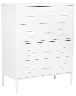 BELIANI ENAGO 4 DRAWER METAL CHEST IN WHITE RRP £339