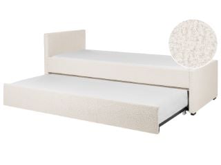 BELIANI MARMANDE SMALL SINGLE TRUNDLE BED IN LIGHT BEIGE 80 X 200CM RRP £299