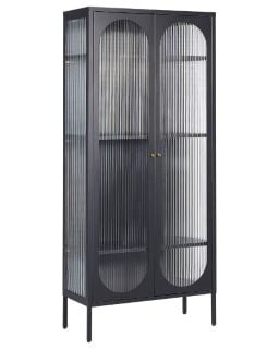 BELIANI FOXTON STEEL DISPLAY CABINET IN BLACK RRP £459