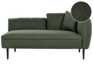 BELIANI CHEVANNES RIGHT HAND BOUCLE CHAISE LOUNGE IN DARK GREEN RRP £659