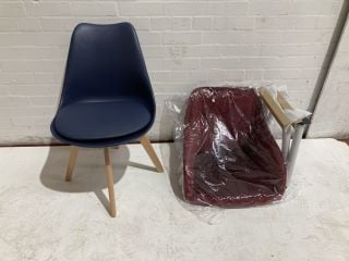 WOLTU SET OF 2 DINING CHAIRS IN BURGUNDY TO INCLUDE 4 DINING CHAIRS IN BLUE