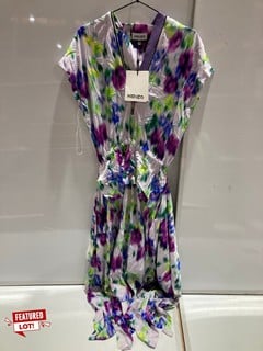 KENZO FLORAL PRINT MIDI DRESS MULTICOLOUR RRP £529.19