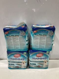 BOX OF PET PRODUCTS TO INCLUDE SIMPLE SOLUTION PREMIUM TRAINING PADS