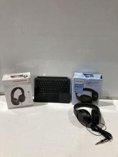 BOX OF TECH TO INCLUDE MOTOROLA VERVE BUDS 120 & MICROSOFT SURFACE KEYBOARD