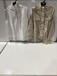 BOX OF PREMIUM DESIGNER APPAREL TO INCLUDE RIVER ISLAND WIDE CHINOS SIZE 34W/32L