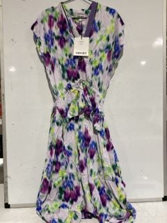 KENZO FLORAL PRINT MIDI DRESS MULTICOLOUR RRP £529.19