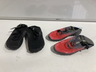 1 BOX TO INCLUDE NING WATER SHOES BLACK/RED 5 UK