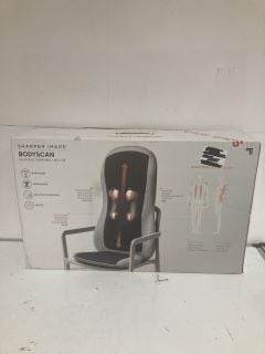 BOX OF ITEMS TO INCLUDE SHARPER IMAGE BODY SCAN MASSAGE CHAIR