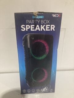 BOX OF ITEMS TO INCLUDE RED5 PARTY BOX SPEAKER